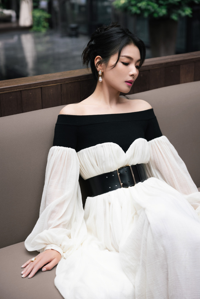 刘涛穿纱裙亮相优雅动人 盘发造型显知性【6P】